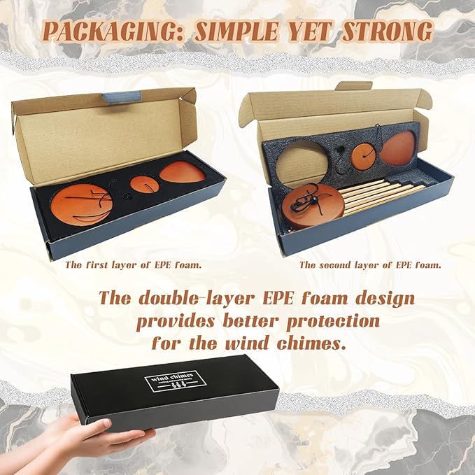 House Warming Gifts for New Home, Housewarming Wind Chime for Outside, Gift Ideas, Housewarming Ornament for House, Couple, Women, Men (Black)