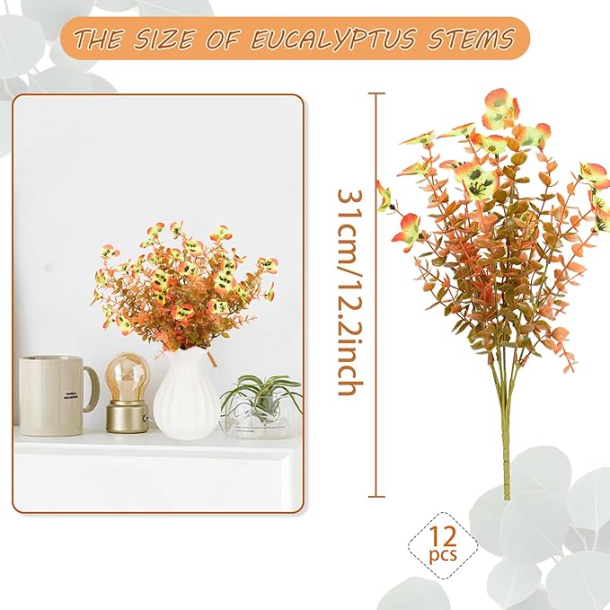 Artificial Fall Flowers for Decoration Fake Flowers Outdoor Artificial Plants, 20 Bundles Faux Mums Autumn Plastic Flower UV Resistant for Porch Patio Home Yard Garden Window Box Pot Planters