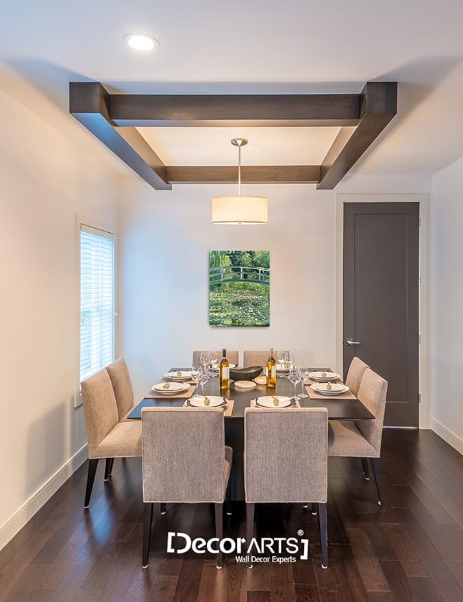 DECORARTS - The Japanese Bridge (The Water-Lily Pond), Claude Monet Art Reproduction. Giclee Canvas Prints Wall Art for Home Decor 16x20