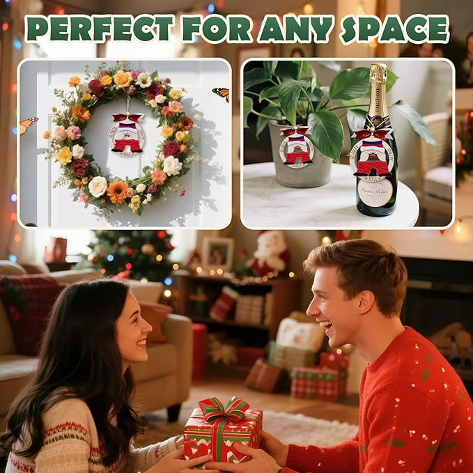 Funny Santa Christmas Ornament - Naughty Wooden Tree Decor for Adults, Perfect for Dirty Santa/White Elephant/Yankee Swap