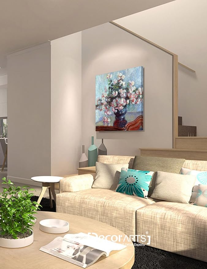 DECORARTS - Chrysanthemums, Claude Monet Art Reproduction. Giclee Canvas Prints Wall Art for Home Decor 20x24''