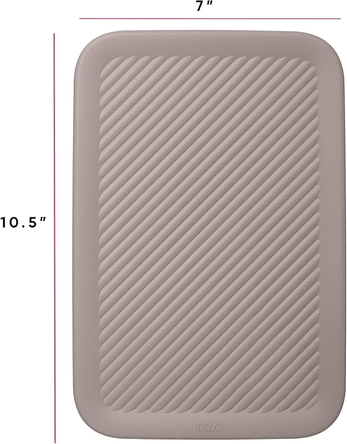 Superio Ribbed Collection - Decorative Plastic Lidded Home Storage Bins Organizer Baskets, Medium Taupe (1 Pack - 5 Liter) Stackable Container Box, for Organizing Closet Shelves Drawer Shelf