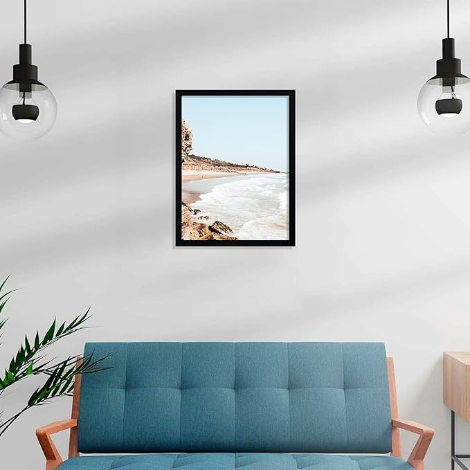 Vittanly 12x16 Picture Frame, Display Poster 11x14 with Mat or 12x16 without Mat, Plexiglass, Wall Gallery Frame for Artwork, Vertical or Horizontal Display, Black, 1 Pack