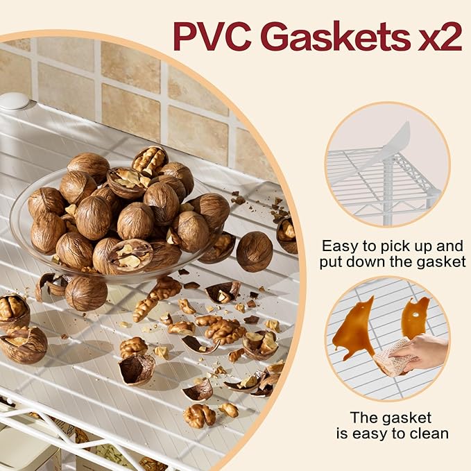 SINGAYE 2 Small Wire Shelves Garage Pantry Close Home Organizers and Storage Bathroom Shelf Laundry Room Organization Adjustable Book Metal Shelving Unit