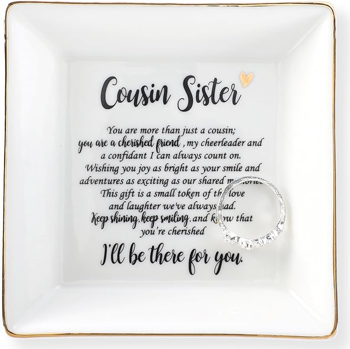 HOME SMILE Ceramic Ring Dish Jewelry Tray for Mom Sister Friends