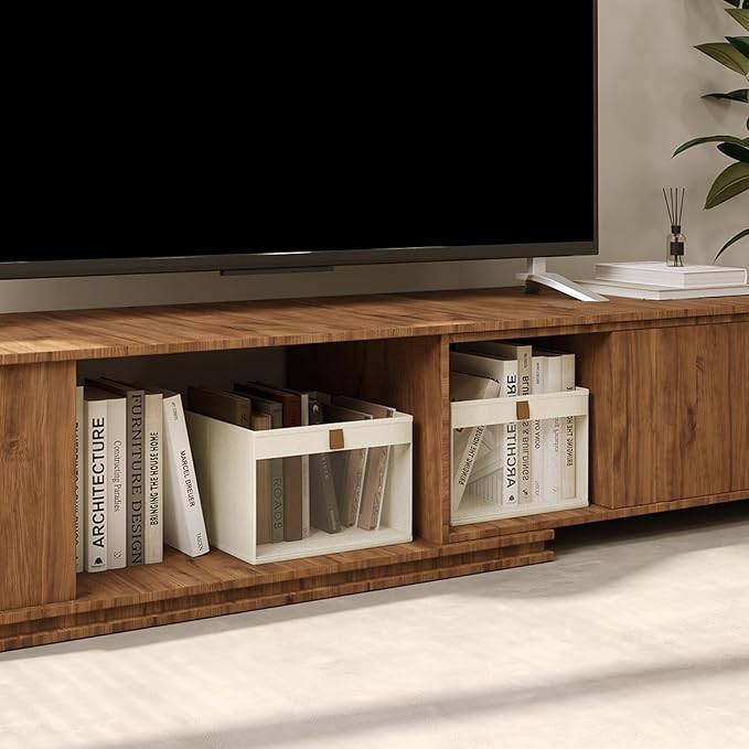 Linen Closet Organizers and Storage, Closet Storage Bins Basket Organizer, Foldable Organization Baskets with Mesh Window for Clothes Towels and Toys, 10.75" x 10.75" x 7.5", Beige, 6 pack