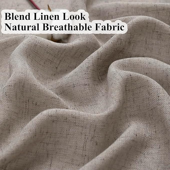 Dark Taupe Pinch Pleated Linen Sheer Curtains 108 Inch Extra Long 2 Panels, Brown Light Filtering Drapes for Living Room Dining, Sliding Glass Door Curtain with Rings & Hooks & Back Tab