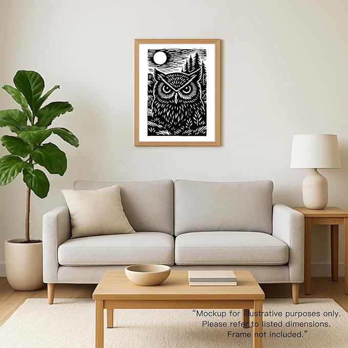 Caelumis Vintage Wall Art Decor Prints Black And White Pictures Posters For Farmhouse Living Bedroom Bathroom Room kitchen Handmade Unframed (Owl 12x16in)