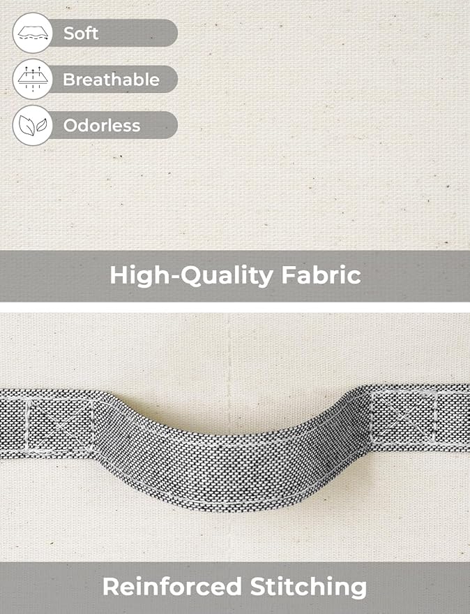 StorageWorks Storage Baskets for Shelves, Foldable Fabric Closet Storage Bins with Handles, Fabric Storage Bins Clothes Organizer, Beige and Gray, 3-Pack, Large