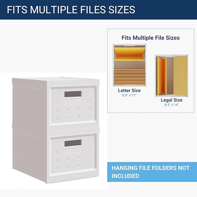 Collapsible Stackable Storage Bins with Lids, 2-Pack, Plastic Storage Boxes for Documents, Clothes, and Toys – Space-Saving & Portable Organizer for Home and Office