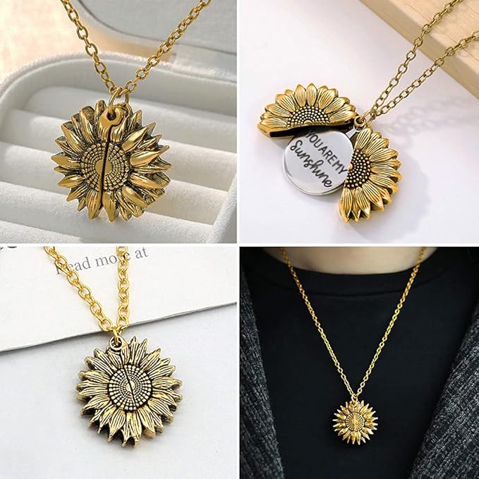 Mothers Day Gifts Sunflower Gifts for Women Daughter Son Girlfriend Wife Mom Friends Sisters Aunt, You are My Sunshine Necklace Gift Box for Birthday Wedding Mother's Day Xmas Present Sunflower Decor