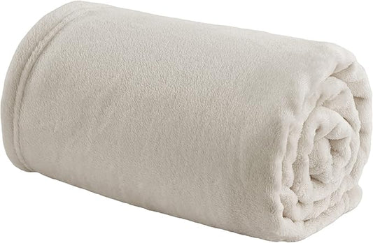 Bedsure GentleSoft Bedding Fleece Blanket for Girls and Boys - Soft Cozy Cute Small Throw Blankets for Travel, 43x55 Inches, Linen