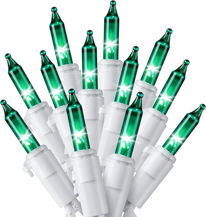 Joiedomi Christmas String Lights Indoor,100 Count Mini Green Light,21.4 FT Lighting Decor for Patio Dorm Classroom Bedroom Holiday Wedding Party Garland Birthday Festival,White Wire