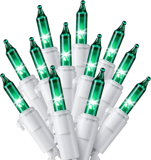 Joiedomi Christmas String Lights Indoor,100 Count Mini Green Light,21.4 FT Lighting Decor for Patio Dorm Classroom Bedroom Holiday Wedding Party Garland Birthday Festival,White Wire