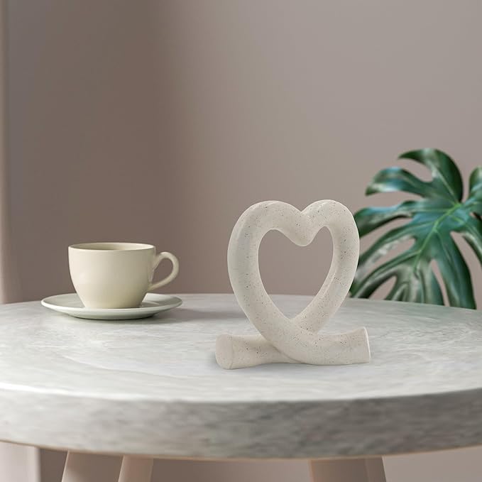 Heart Sculpture Home Decor - Love Line Modern Aesthetic Statue - Unique Ornaments Decorations for Living Room, Coffee Table, Bedroom, Shelf - Romantic Gifts for Lover