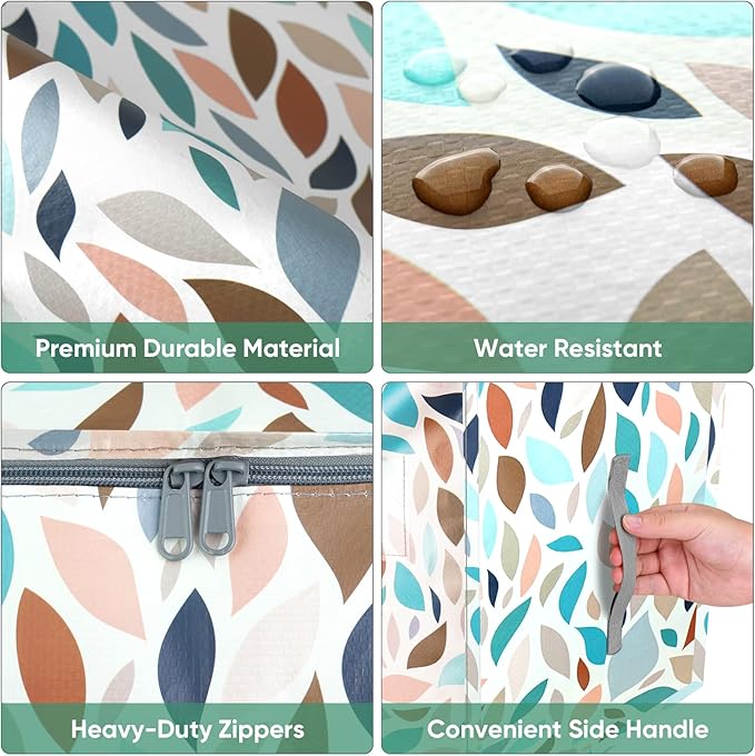 BALEINE 2-Pack Oversized Moving Bags with Reinforced Handles, Heavy-Duty Storage Tote for Clothes, Moving Supplies (Mosaic, 2-Pack)