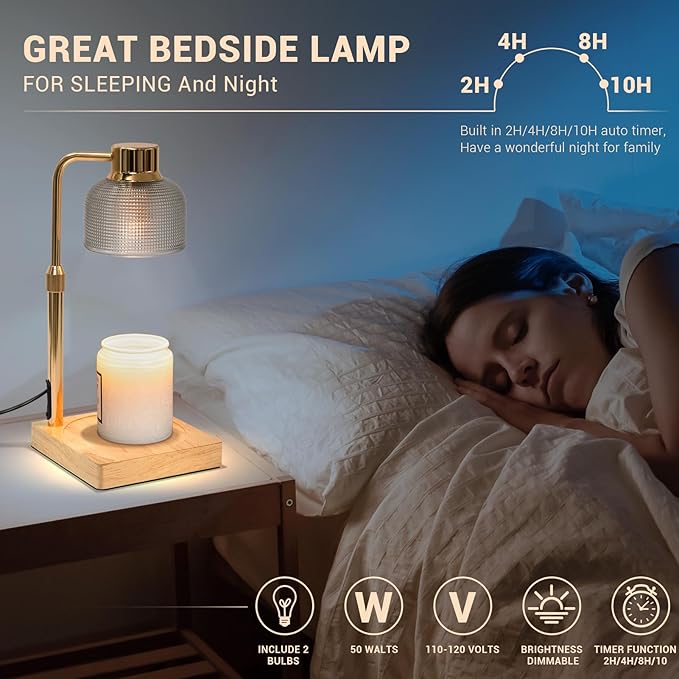 KLL Candle Warmer Lamp with Timer: Birthday Gifts for Women Mom Friend Sister - House Warming Gifts New Home - Dorm Room Office Apartment Vintage Home Decor