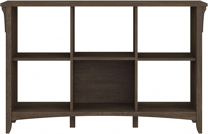 Bush Furniture Salinas 6 Cube Organizer in Ash Brown, Office Storage Solution, Home Organizer with Open Shelving, Compact Unit for Books and Supplies