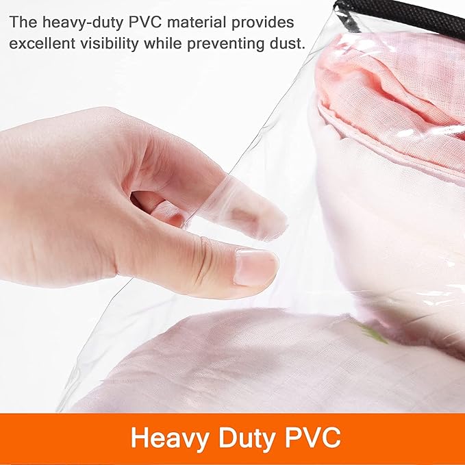 Vieshful 7 Pack Clear Comforter Storage Bag, 110L Over-Sized Clothes Storage Bag with Zipper Closet Organizer, Plastic Storage Containers Moving bags for Comforter, Blanket, Bedding, Duvet, Toys