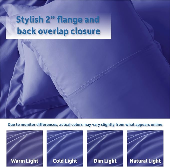 Nestl Royal Blue Duvet Cover King Size - Soft Double Brushed King Duvet Cover Set, 3 Piece, with Button Closure, 1 Duvet Cover 104x90 inches and 2 Pillow Shams