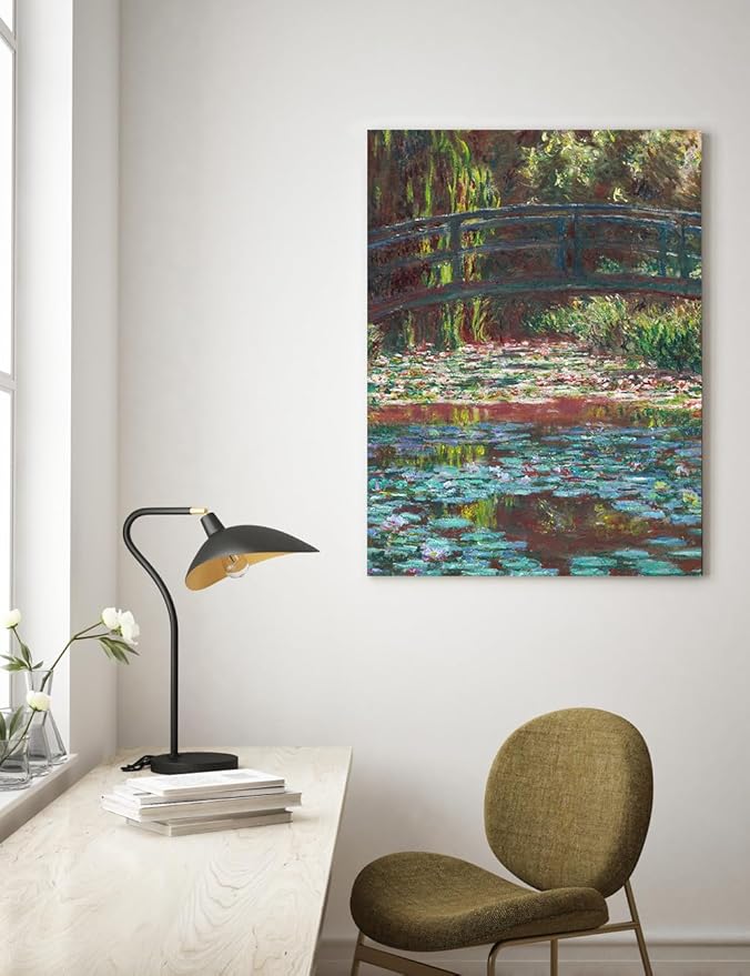 DECORARTS - Water Lily Pond (1900) by Claude Monet, Museum-Quality Giclee Canvas Print, Wall Art Reproduction, 30" W x 40" H, Made in USA