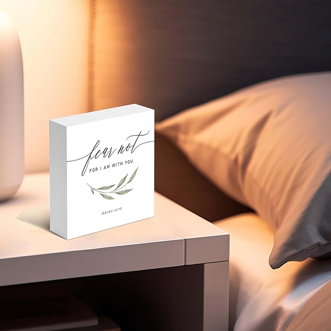 Christian Gifts, ‘Fear Not For I Am With you’ Wooden Box Sign, Christian Home Décor, Birthday, Thanksgiving, Christmas Gifts, Christian Decorations, Gifts for Family, Friends, etc.(054)