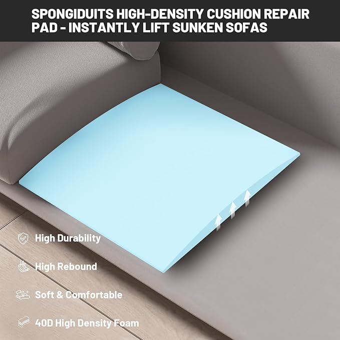 Couch Cushion Support for Sagging Seat - 20" x 20" High-Density Curved Foam Sofa Cushion Support Board,Couch Supporter for Under The Cushions,Blue Set of 1