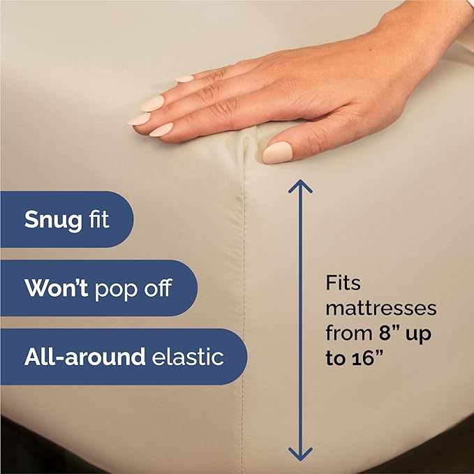 Split King Size 5 Piece Sheet Set - Comfy Breathable & Cooling Bed Sheets Set - Hotel Luxury Bedding for Women, Men, Kids, Teens, Boys & Girls - Deep Pockets, Soft and Wrinkle Free - Oeko-Tex - Wheat