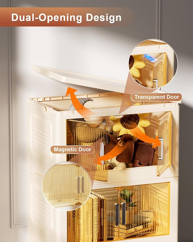 304QT Stackable Storage Bins with Lids 4 Pack, 76Gal Storage Containers with Smooth-Rolling Wheels, Plastic Closet Organizers and Storage, Collapsible Storage Bins for Home, Office and Dorm