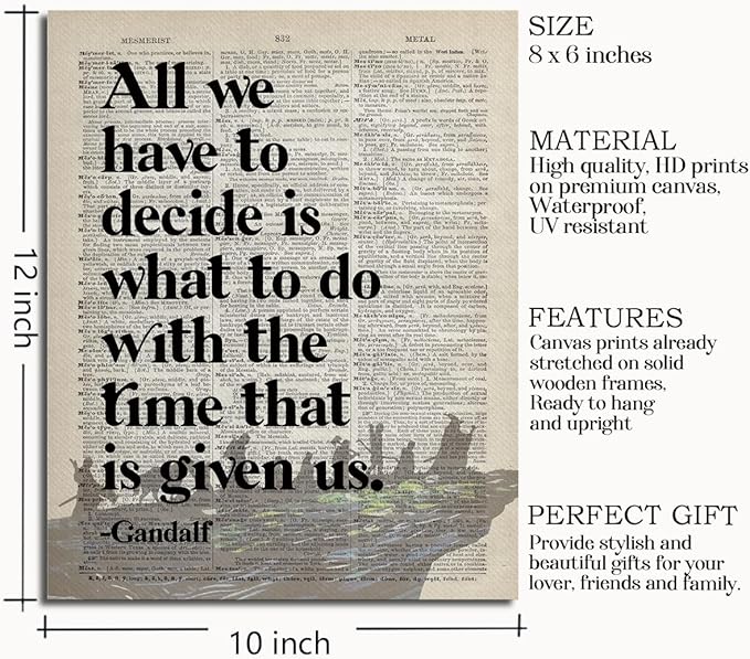 Lord of the Rings Gifts - Gandalf Quote Poster, 10x12 inch - Perfect for LOTR Decor & Birthday Celebrations