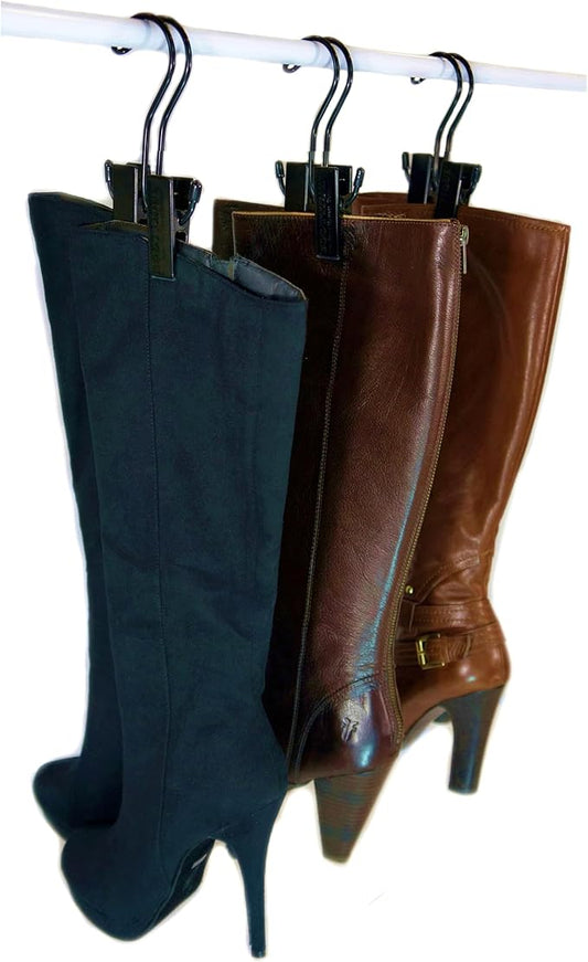 The Original Boot Hanger - Shoe Storage Space Saver (Set of 3); Boot Hanger, Boot Holder, Boot Clips, Boot Storage (3 Black Boot Hangers))