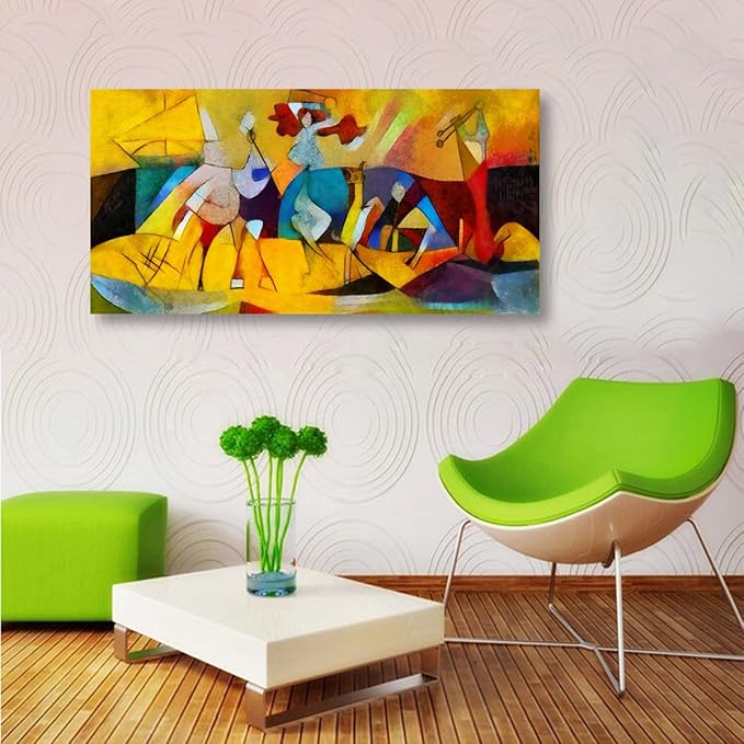 Color Block Line Abstract Wall Art Bedroom Wall Decor Living Room,Canvas Wall Art Office Farmhouse Paintings Artwork Modern Imagination Brown Red Yellow Wall Art Prints Pictures 20 * 40inch