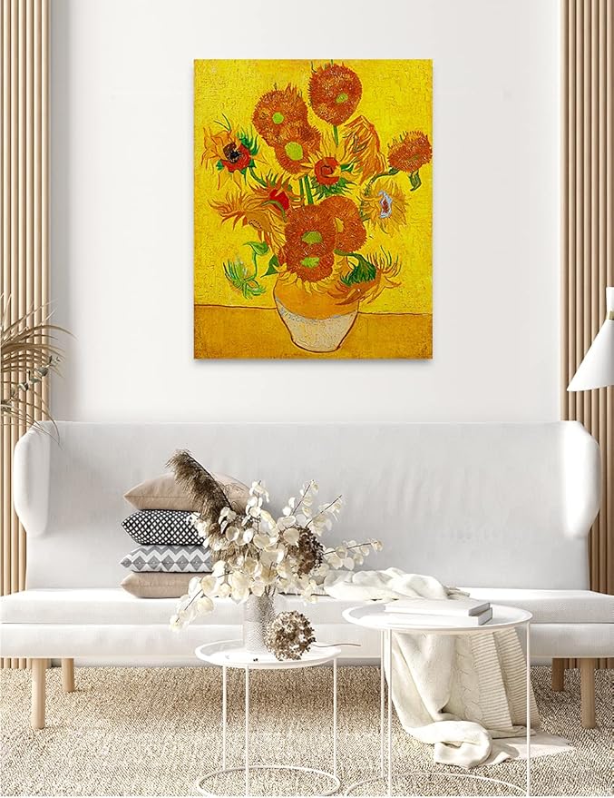 DECORARTS - Sunflowers, Vincent Van Gogh Art Reproduction. Giclee Canvas Prints Wall Art for Home Decor 30x24