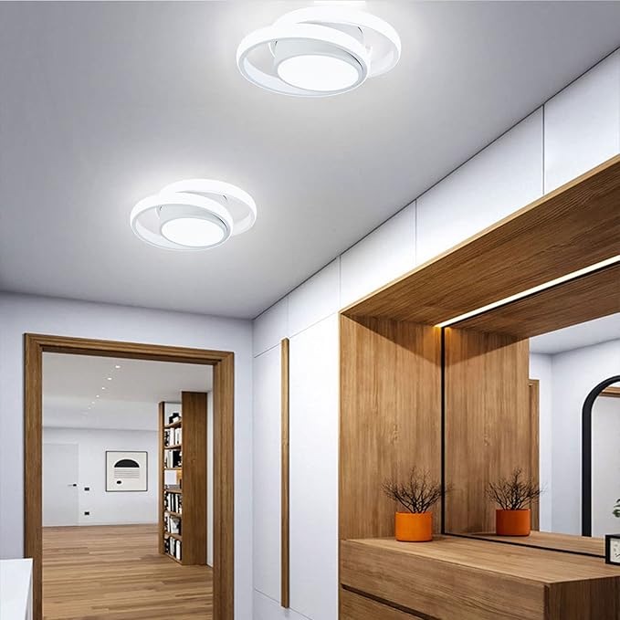 CANEOE Modern Led Ceiling Lights, Small Led Close to Ceiling Light Fixture,32W Round LED Ceiling Lamp for Bedroom Hallway Aisle Corridor Light Lighting (Cool White,6000K)