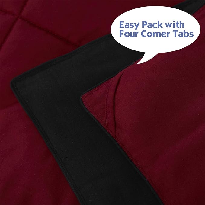 HIG 3pc Down Alternative Comforter Set - All Season Reversible Comforter with Sham - Quilted Duvet Insert with Corner Tabs - Box Stitched - Super Soft, Fluffy (Twin/Twin XL, Black)