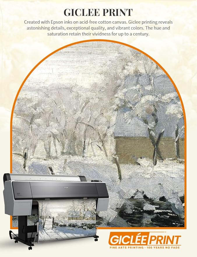 DECORARTS - The Magpie by Claude Monet, Museum-Quality Giclee Canvas Print, Wall Art Reproduction, 40" W x 30" H, Made in USA