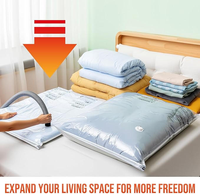 TAILI 10 Pack Vacuum Storage Bags, Jumbo Vacuum Seal Bags for Clothing (40x31 Inch), Space Saver for Bulky Bedding, Pillows, Blankets, Large Closet Organization and Storage