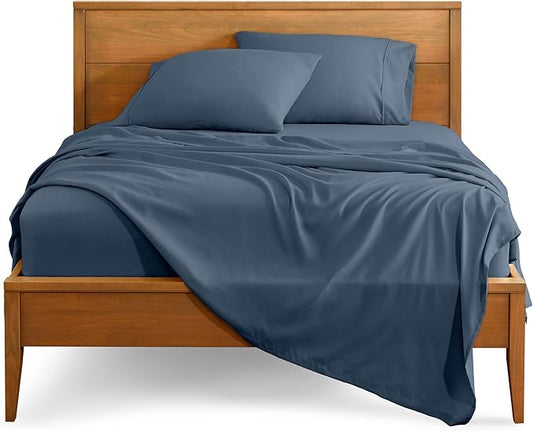 Bare Home Full Sheet Set - Luxury 1800 Ultra-Soft Microfiber Full Bed Sheets - Double Brushed - Deep Pockets - Easy Fit - 4 Piece Set - Bedding Sheets & Pillowcases (Full, Bering Sea)