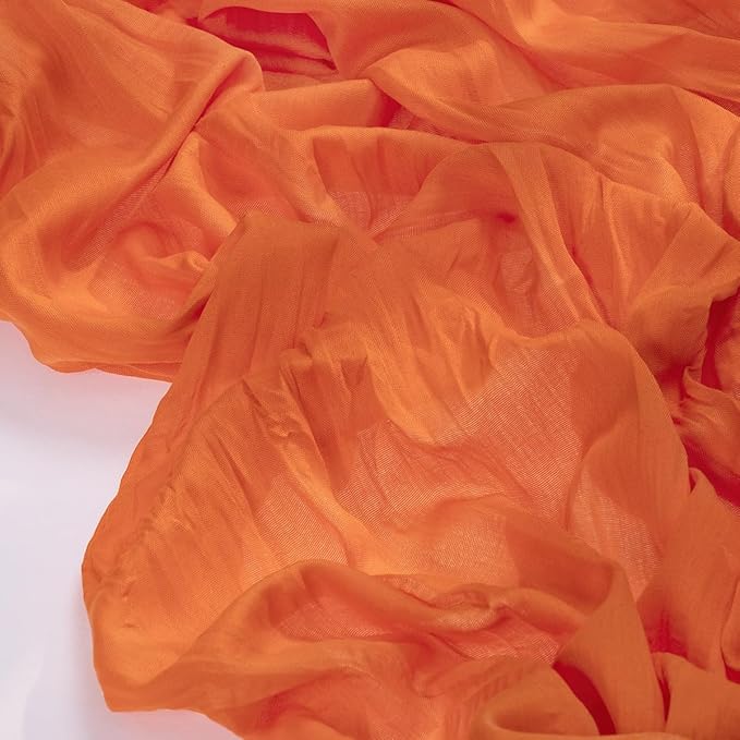 Socomi 6pcs Orange Cheesecloth Table Runner Fall Thanksgiving Boho Rustic Gauze 120 inch 10FT Cheese Cloth Runner for Wedding Party Baby Shower Birthday Home Decor Holiday Decorations