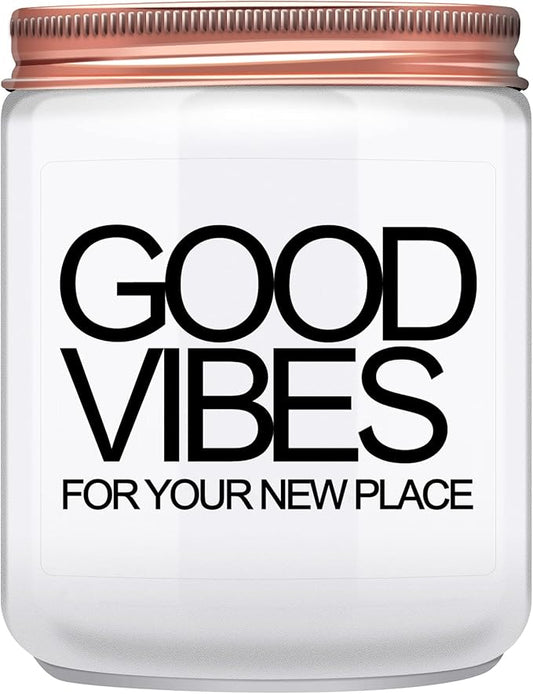House Warming Gifts New Home, New Home Gifts, Good Vibes Candle, New House Essentials Best Presents for Women Couple Friends - Lavender Candles