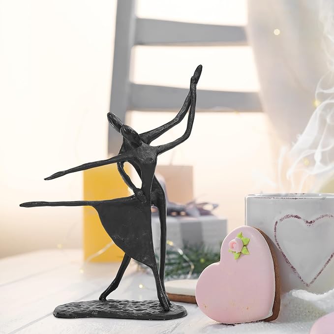 Handcrafted Iron Couple Sculpture Cast Iron Gift for Anniversaries Wedding Birthday Valentines, Desktop Decoration