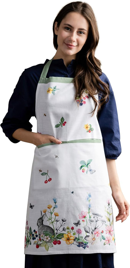 Maison d' Hermine 100% Cotton Apron for women with Pocket Kitchen Chef Apron for Men Cooking Gardening Server Waitress