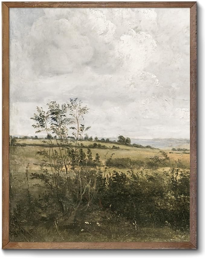 RETRART Vintage Farmhouse Canvas Wall Art - Wildflower Field Landscape Painting, Wall Art Spring Art for Living Room Bedroom Kitchen - 11" x 14" - UNFRAMED