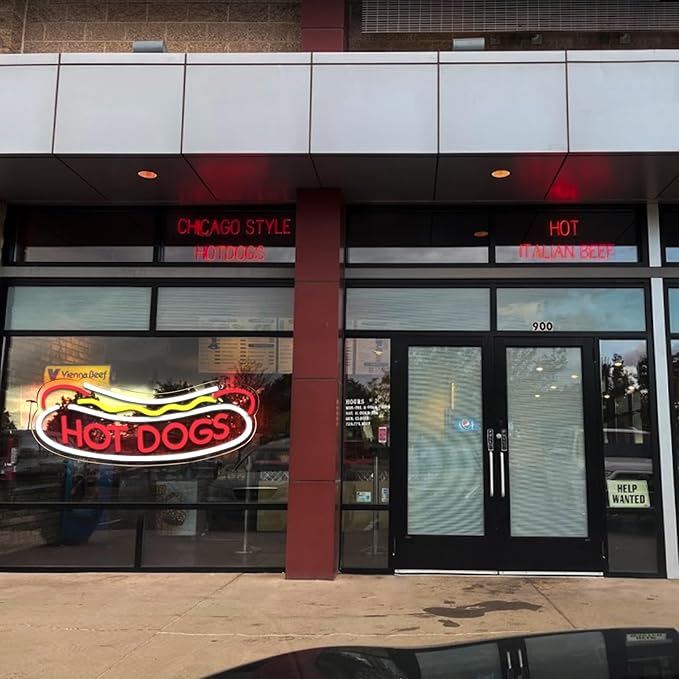 Balanar HOT DOGS Neon Signs for Wall Decor Neon Lights for HOT DOGS Shop Led Business Signs Suitable for Fast Food shops Christmas Birthday Party Gift Led Art Wall Hanging Decorative Lights