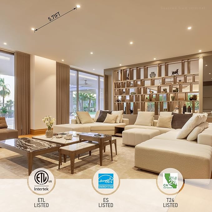 TORCHSTAR Basic Series 12-Pack 4 Inch Ultra-Thin LED Recessed Lighting with Junction Box, CRI90, Aluminum, 3000K Warm White, 5%-100% Dimmable Slim Recessed Downlight, 9W 800LM, ETL and Energy Star