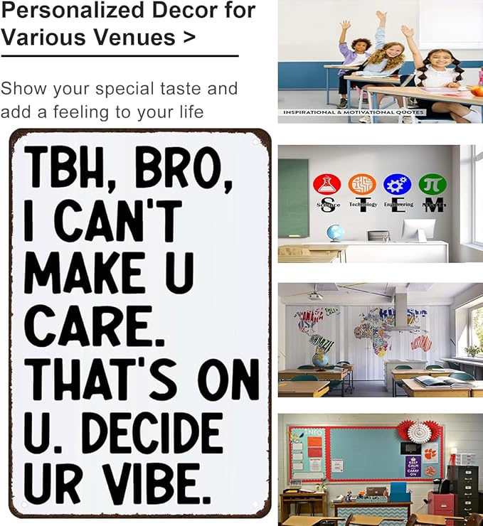 Students Teachers Gift Funny Math/English/Science/History Class Tin Sign for Home Classroom Study Room Wall Decor 8x12 Inch (3229)