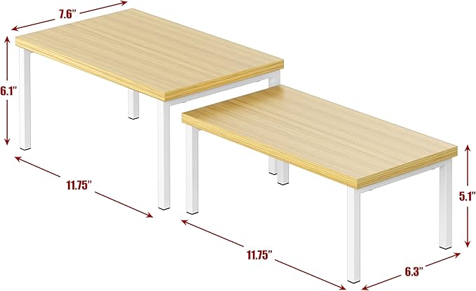 Simple Houseware Wooden Top Expandable Stackable Kitchen Cabinet and Counter Shelf Organizer, Oak