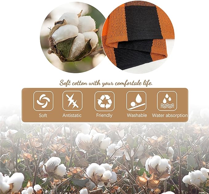 KOZYFLY Buffalo Plaid Rug 4x6 Ft Orange and Black Outdoor Rugs Washable Checke Orange Rug Cotton Hand-Woven Halloween Door Mat Outdoor Indoor Fall Area Rugs for Front Door Patio Kitchen Bedroom