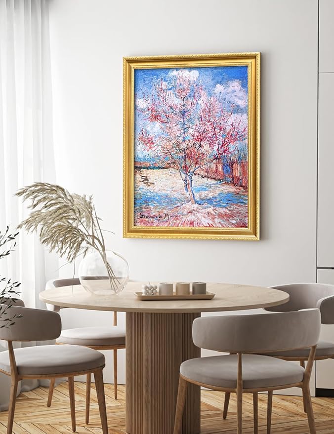 DECORARTS - Vincent van Gogh's Reminiscence of Mauve, Museum-Quality Giclee Canvas Print in Gold Solid Wood Frame, 34.75 x 28.75 in, Ready to Hang, Made in USA