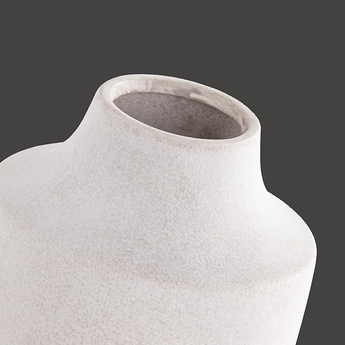 Mitt&Ditt Ceramic Flower Vase, 12.5 inch Tall Off-White Vase, Large Decorative Terracotta Vases, Farmhouse Rustic Pottery Vases for Home Decor, Living Room, Table